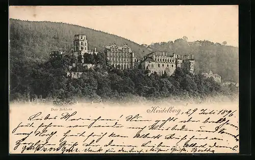 AK Heidelberg, Blick auf die Schlossruine