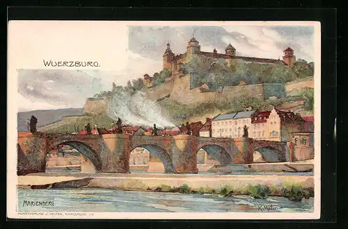 Künstler-AK Karl Mutter: Würzburg, Marienberg