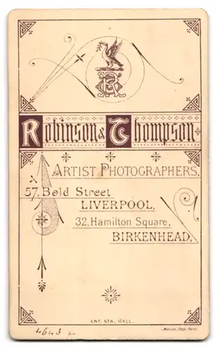 Fotografie Robinson & Thompson, Liverpool, 57, Bold Street, Älteres Paar in hübscher Kleidung