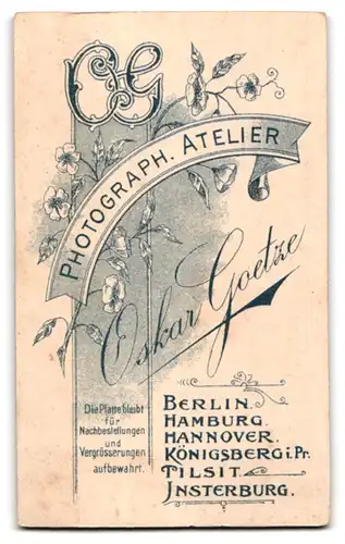 Fotografie Oskar Goetze, Berlin-SO, Dresdenerstr. 135, Junge Dame mit Hochsteckfrisur