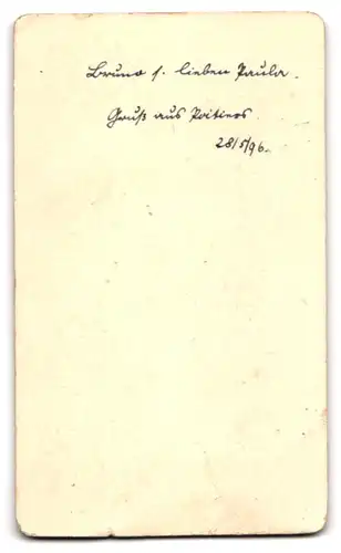 Fotografie unbekannter Fotograf und Ort, Student Bruno im Anzug mit Tellermütze und Couleur, 1896