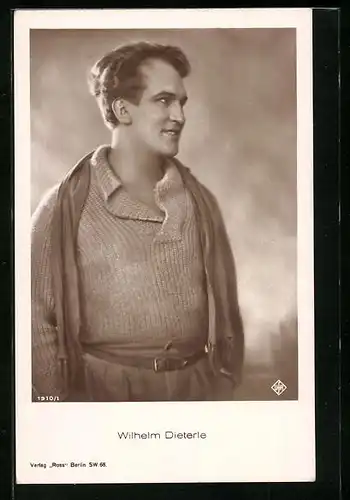 AK Schauspieler Wilhelm Dieterle in Strickpullover