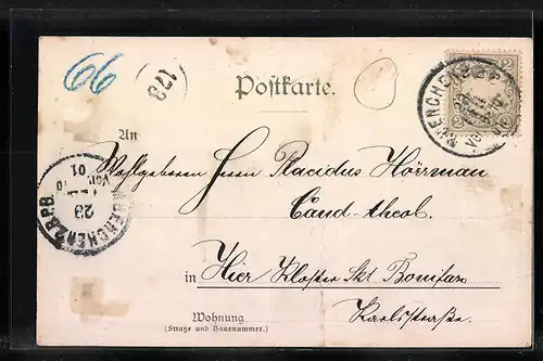 AK München, Erinnerung an das 50 jähriges Jubiläum der Kirche St. Bonifaz 1850-1900, Innenansicht, Abt Zenetti