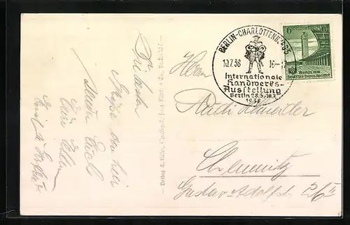 AK Berlin, Internat. Handwerks-Ausstellung 1938, Demonstration eines Webstuhls, Griechenland