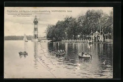 AK Nürnberg, Bayerische Jubiläums-Landes-Ausstellung 1906, Teichrestaurant