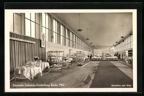 AK Berlin, Deutsche Industrie-Ausstellung 1950, Porzellan und Glas