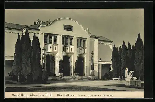 AK München, Ausstellung 1908, Künstlertheater