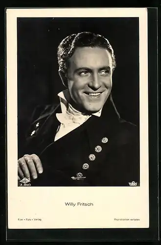 AK Schauspieler Willy Fritsch freudestrahlend