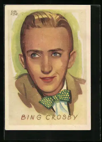 Künstler-AK Schauspieler Bing Crosby mit gepunkteter Fliege