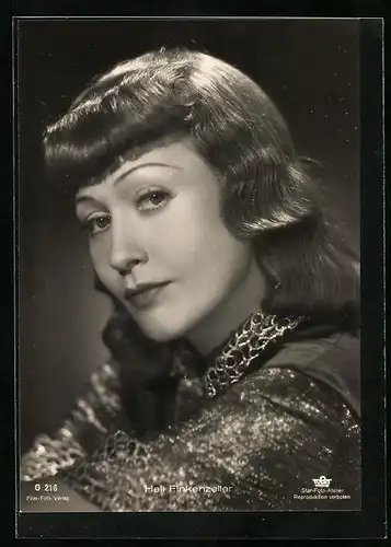 AK Schauspielerin Heli Finkenzeller mit gewelltem langem Haar