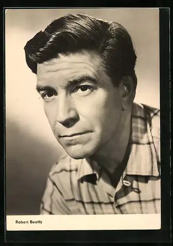 AK Schauspieler Robert Beatty in Im Tresor gefangen