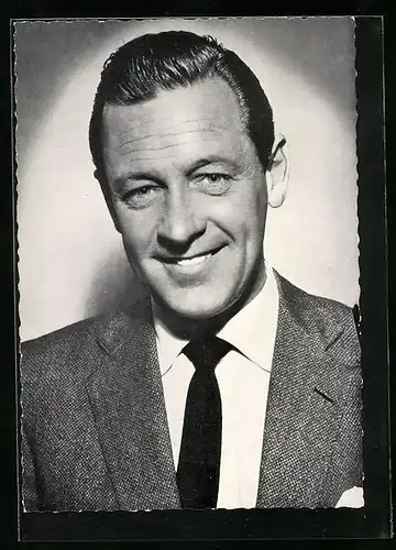 AK Schauspieler William Holden mit Schlips und Kragen