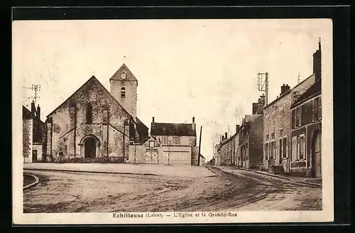 AK Echilieuse, L`Eglise et la Grande-Rue