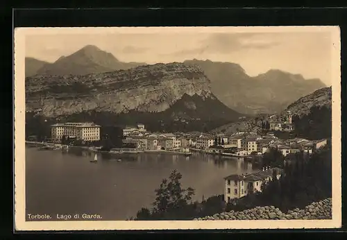 AK Torbole, Ortsansicht mit Blick über dem Gardasee