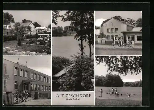 AK Alt Zeschdorf /Seelow, Bungalow-Siedlung, Mittelsee, Kulturhaus