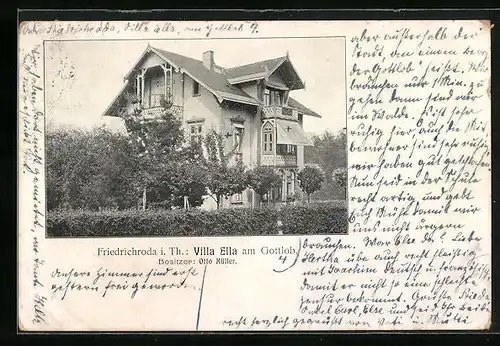 AK Friedrichroda i. Th., Hotel Villa Ella am Gottlob