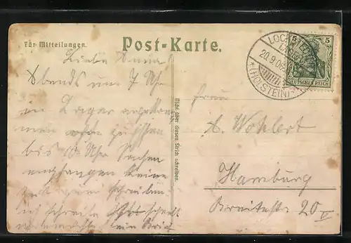 Lithographie Lockstedter Lager, Bahnhof, Verwaltung u. Post, Wache
