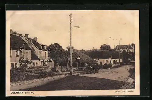 AK Colméry, Ortspartie mit Automobil