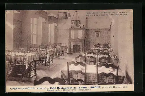 AK Cosne-sur-Loire, Café Restaurant de la Ville - Nicoud