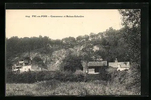 AK Pic-en-Pois, Concasseur et Maison Eclusière