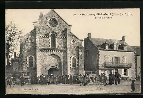 AK Chantenay-St-Imbert, L`Eglise, Sortie de Messe