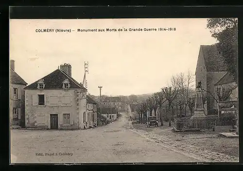 AK Colméry, Monument aux Morts de la Grande Guerre 1914-1918