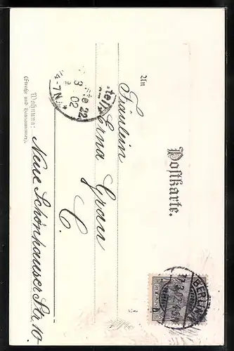 AK Mutter und Sohn mit Ornamenten, Jugendstil