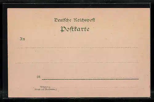 Lithographie Kirchditmold / Kassel, Restaurant Gebhardt mit Bühne und Garten