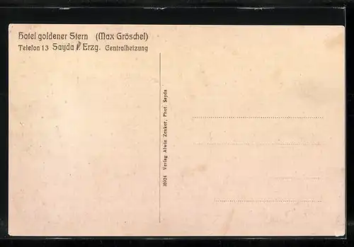 AK Sayda /Erzgeb., Hotel goldener Stern