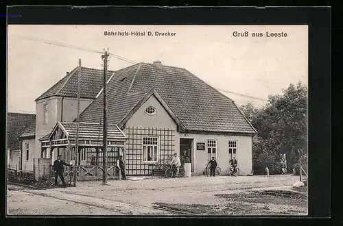 AK Leeste, Bahnhofshotel von D. Drucker
