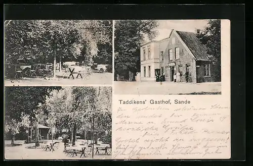 AK Sande, Taddiken`s Gasthof mit Aussenbereich