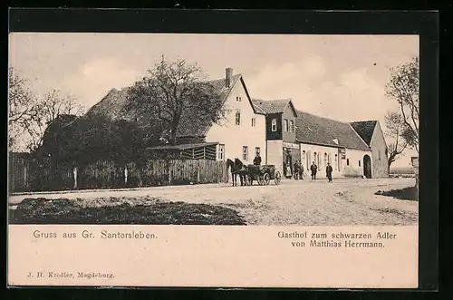 AK Gr. Santersleben, Gasthof zum schwarzen Adler von Matthias Herrmann