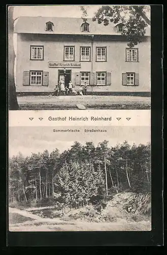 AK Strassenhaus, Gasthaus Heinrich Reinhard, Waldpartie