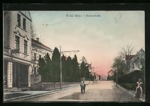 AK Wald /Rhld, Kaiserstrasse im Abendrot