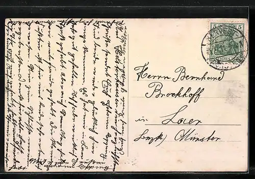 AK Wald /Rhld, Kaiserstrasse im Abendrot