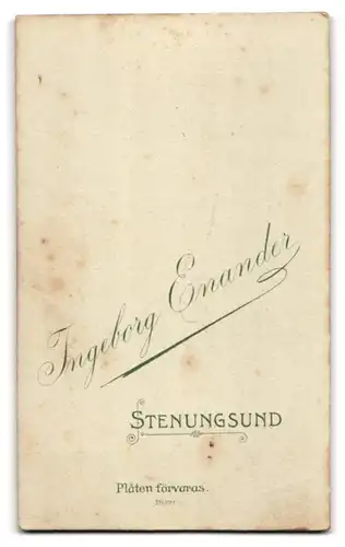 Fotografie J. Enander, Stenungsund, Junger Mann mit gewichstem Schnauzer im modischen Anzug