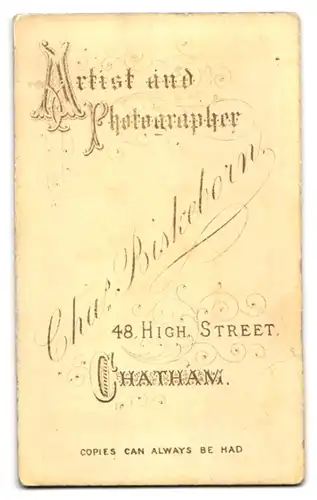 Fotografie C. Biskeborn, Chatham, 48 High Street, Älterer Herr im Anzug mit Bart