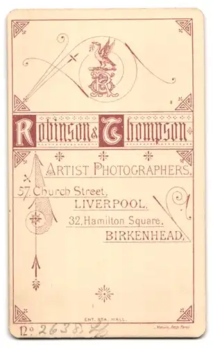 Fotografie Robinson & Thompson, Liverpool, 57. Church Street, Älterer Herr mit Bart