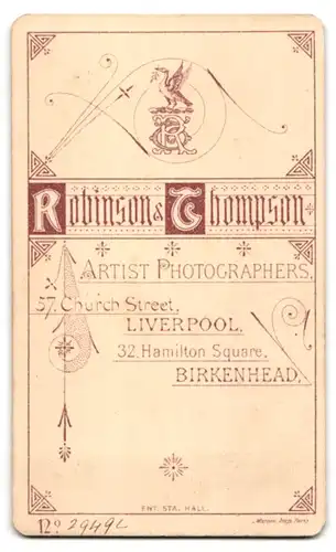 Fotografie Robinson & Thompson, Liverpool, 57. Church Street, Mann in Profilansicht und mit Bart