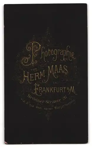 Fotografie Herm. Maas, Frankfurt a. M., Brönner-Strasse 26, Frau im Kleid mit Medaillon-Halskette