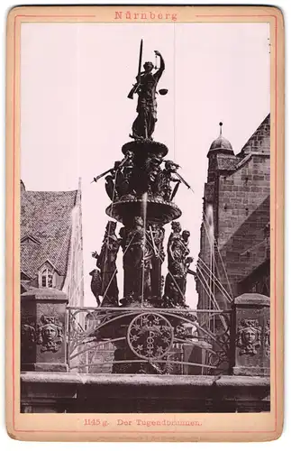 Fotografie Lichtdruck Römmler & Jonas, Dresden, Ansicht Nürnberg, Blick auf den Tugendbrunnen