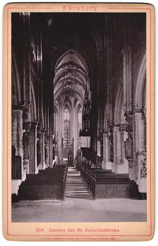 Fotografie Lichtdruck Römmler & Jonas, Dresden, Ansicht Nürnberg, Inneres der St. Sebalduskirche