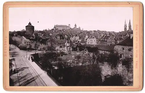 Fotografie Lichtdruck Römmler & Jonas, Dresden, Ansicht Nürnberg, Haller Thor und die Burg