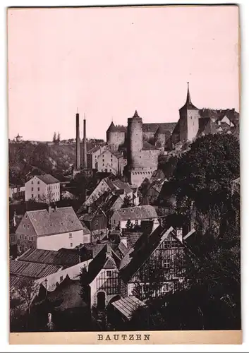 Fotografie Lichtdruck unbekannter Fotograf, Ansicht Bautzen, Blick über die Dächer der Stadt