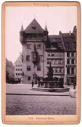 Fotografie Lichtdruck Römmler & Jonas, Dresden, Ansicht Nürnberg, Platz mit dem Nassauer-Haus