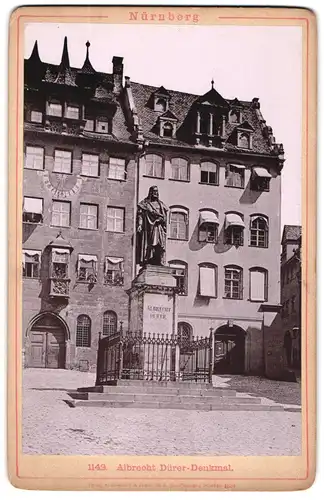 Fotografie Lichtdruck Römmler & Jonas, Dresden, Ansicht Nürnberg, Albrecht Dürer-Denkmal
