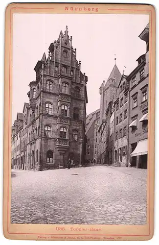Fotografie Lichtdruck Römmler & Jonas, Dresden, Ansicht Nürnberg, Strassenpartie am Toppler-Haus