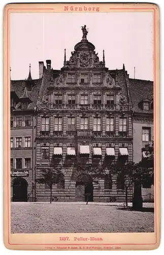 Fotografie Lichtdruck Römmler & Jonas, Dresden, Ansicht Nürnberg, das Peller Haus mit Geschäft M. Gsundbrunn & Sohn