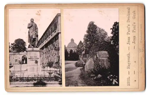 Fotografie Ernst Roepke, Wiesbaden, Ansicht Bayreuth, Jean Paul`s Grab und Jean Paul`s Denkmal