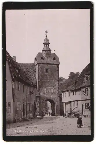 Fotografie unbekannter Fotograf, Ansicht Obernburg, Strassenpartie mit Oberer Thurm
